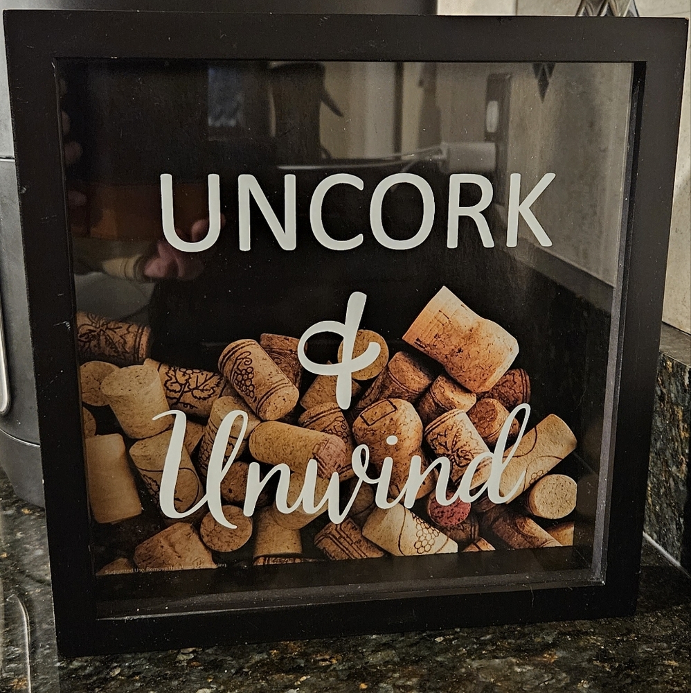 UNCORK & UNWIND Wine Cork Shadow Box